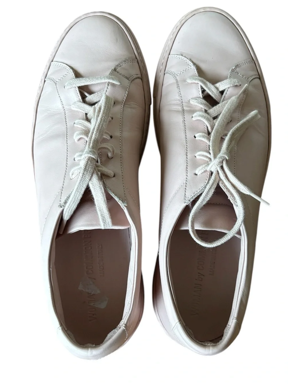 Women's Common Projects Lace-Up Leather Sneakers in Light Pink Size 40